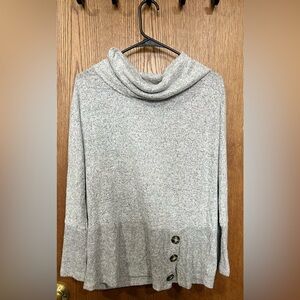 Cozy Gray Cowl Neck Sweater